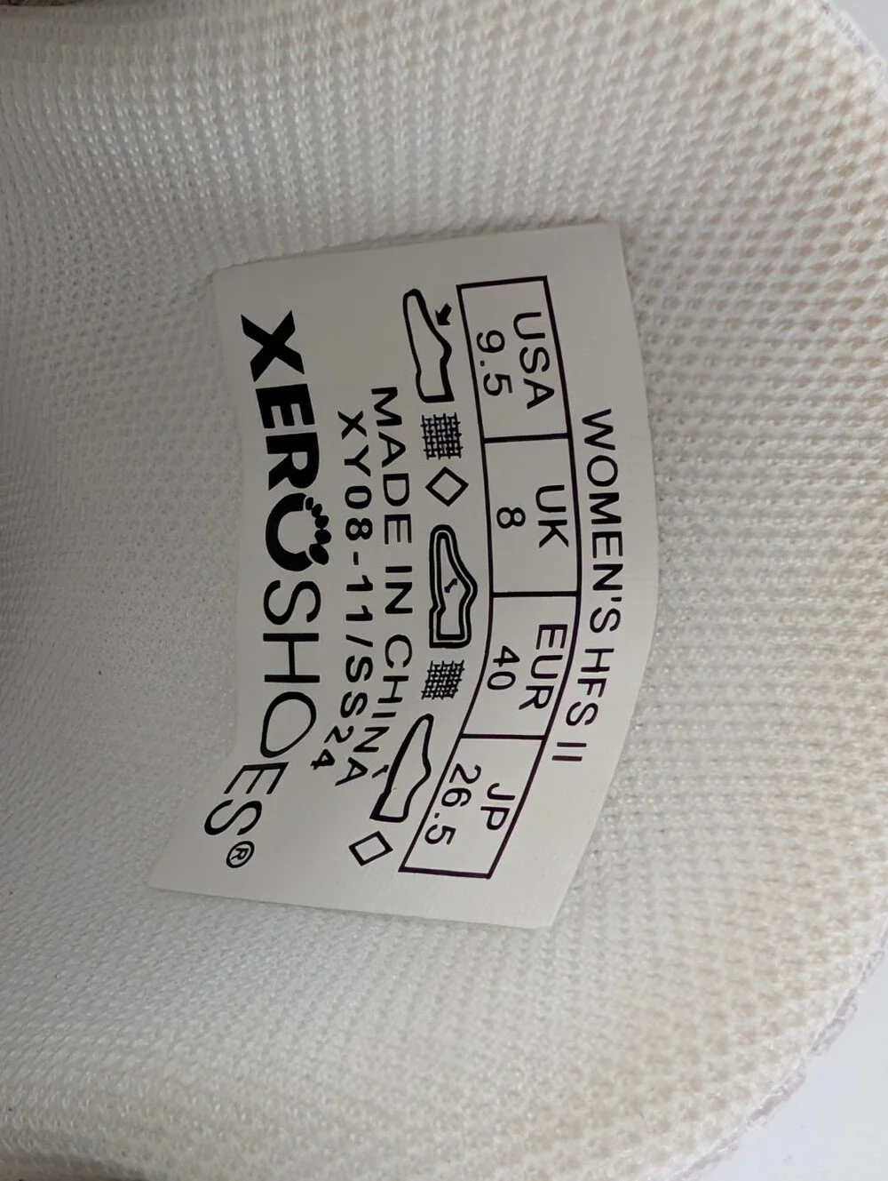 Xero Shoes HFS II Barefoot Running Sneakers Womens Size 9.5 White Low Top